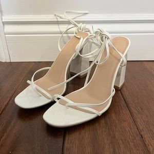 White strappy sandals